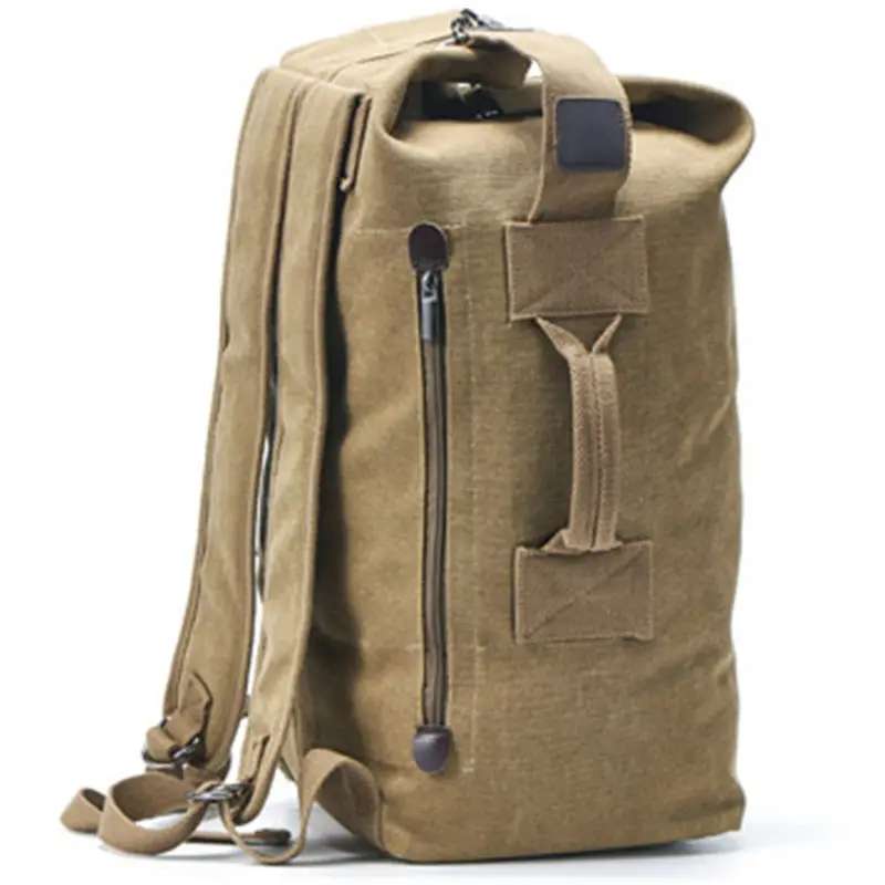 Stylish high-capacity canvas backpack travel outdoor camping hiking backpack custom tactical backpack