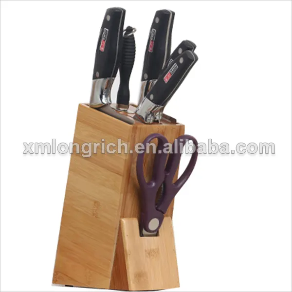 A buon mercato cucina creativa strumento rack di stoccaggio forbici sedile universale in legno di bambù knife block set