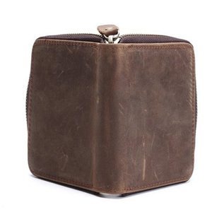 Wb1677 <strong>Mens</strong> Genuine Leather Coin <strong>Wallet</strong> <strong>Zip</strong> Around <strong>Wallets</strong> with Credit Card - Product Image 2