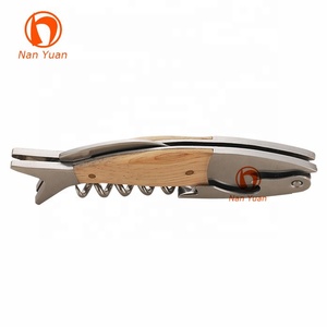 <strong>Bar</strong> <strong>Tools</strong> Selling Customized logo Fish 3D Wooden Handle Fish Shaped Wine Opener Corkscrew - Product Image 3
