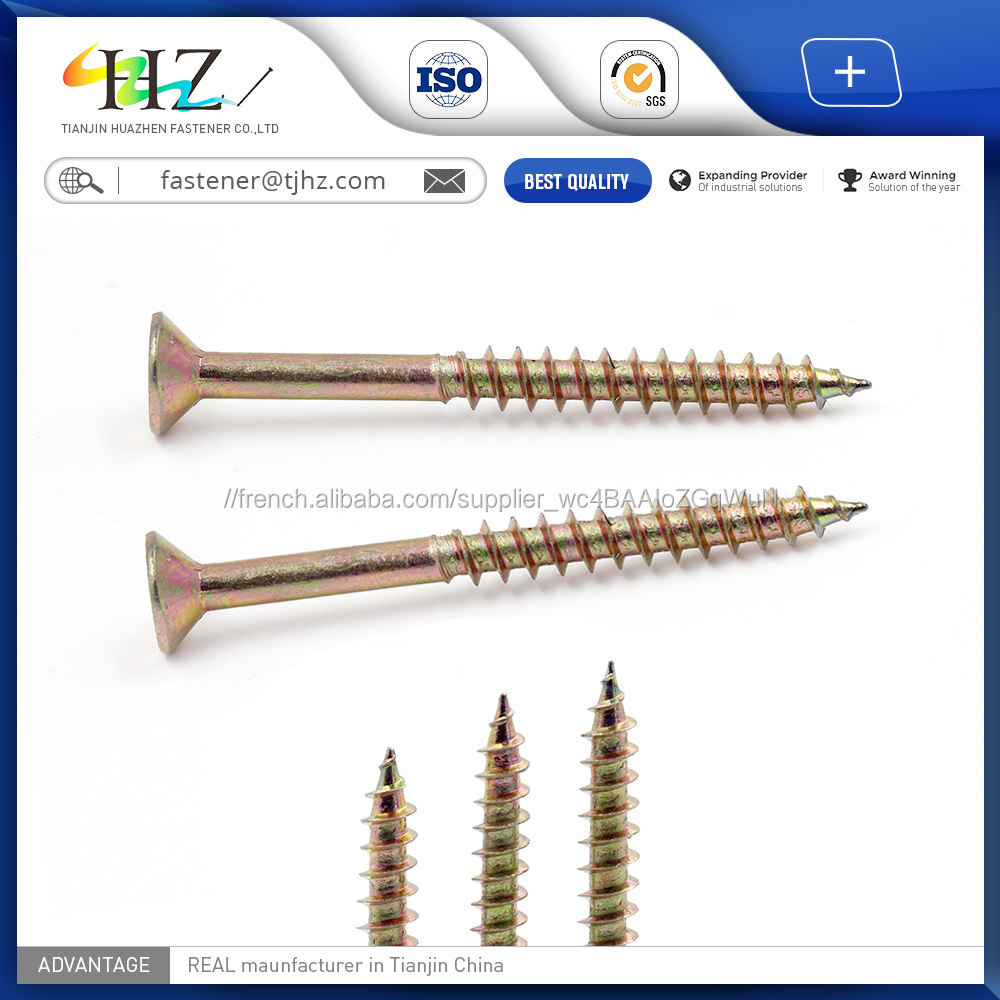 Chine Machine Attaches Grub Fraisée Tête de Zinc Plaqué Vis Agglo