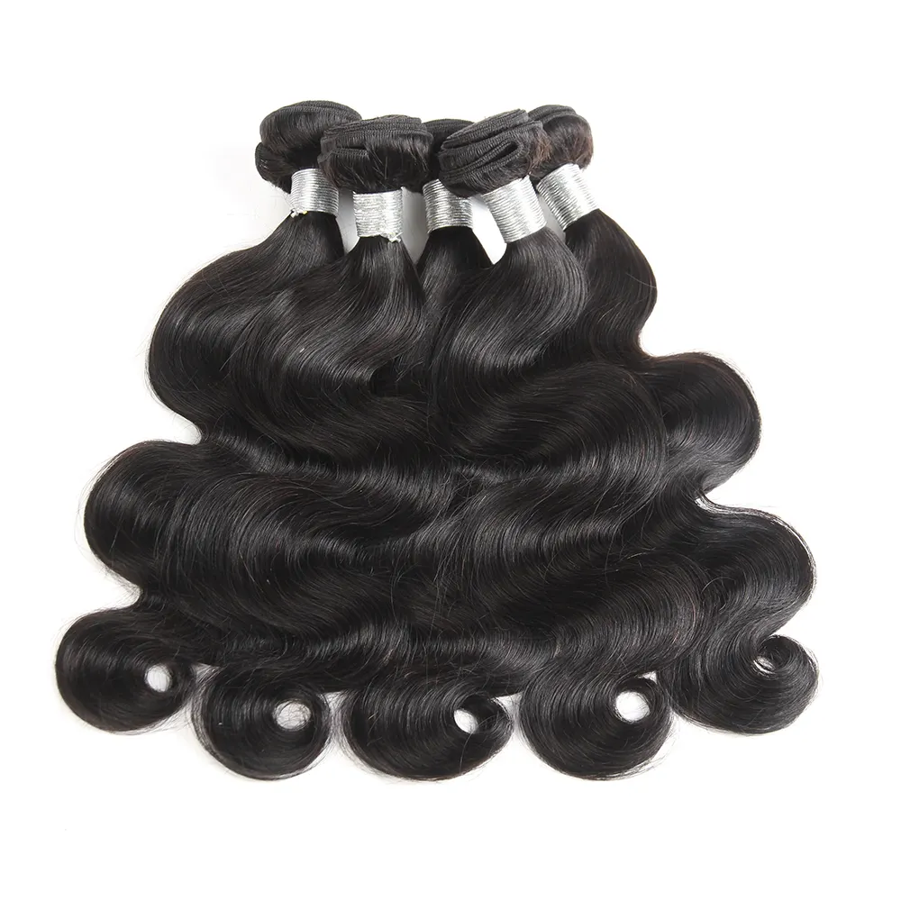 May Queen raw hair vendors body wave Remy 9A Brazilian Human hair Bundles with closure