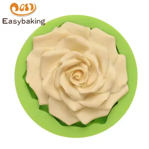 3D 장미 꽃 케이크 장식 도구 베이킹 금형 퐁당 실리콘 금형