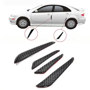 4x Black Carbon Fiber Car Side Door Edge Protection Guards Cover Trim Sticker