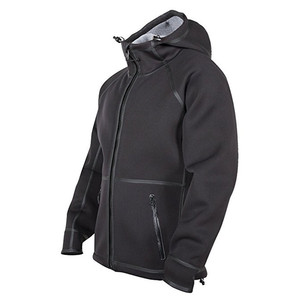 Veste décontractée personnalisée coupe-vent et imperméable en néoprène avec fermeture éclair intégrale, grande taille, doublure polaire intérieure, style sweat à capuche - Product Image 4