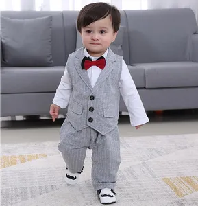 ZHG46 boys Clothing Sets Autumn Spring Shirt + Vest + Pants Boys winter Clothes Kids Gentleman Leisure baby boy cloths