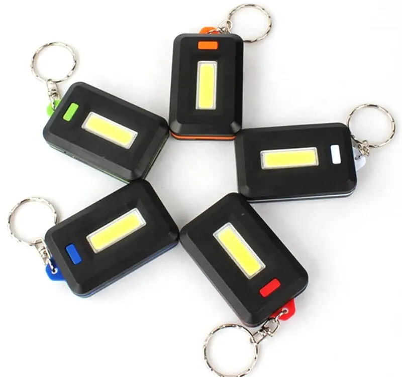 Free Sample Promotion Portable Mini 3 Mode 30 LM Key Chain Flash 3AA Battery Magnetism 1W Cob LED Key Chain Lamp