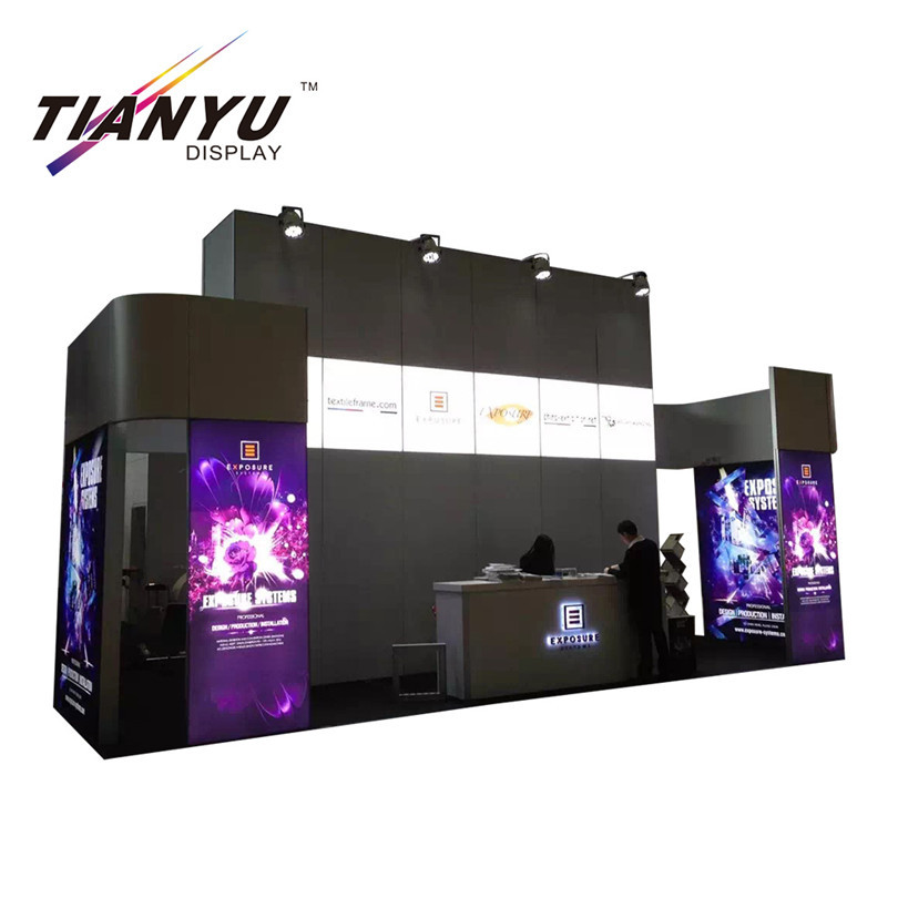 Adaptée aux besoins du client d'affichage de salon commercial 10x10 20ft portable photo stands d'exposition