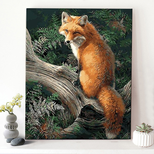 CHENISTORY DZ1159 Peinture à l'huile par numéros Animaux <span class=keywords><strong>Renard</strong></span> sur toile avec cadre pour la vente en gros - Product Image 1
