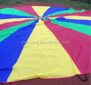 Kid Unique Outdoor Toys Multi Handles Children Outdoor Play Colorful Rainbow Parachute