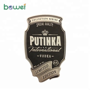 Upscale Fashion Wine <strong>Vodka</strong> Rum Whisky Cocktail Gin Metal <strong>Labels</strong> Manufactures - Product Image 3