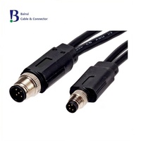 Bairui NEMA2000 M12 4 polos código macho tipo Y conjuntos de cables de Sensor Circular a prueba de agua IP67 automatización Industrial potencia cobre