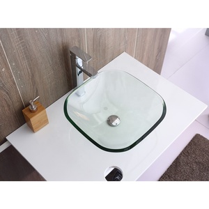 Plaza de mano portátil lavabo de vidrio transparente solo fregadero de tazón - Product Image 4