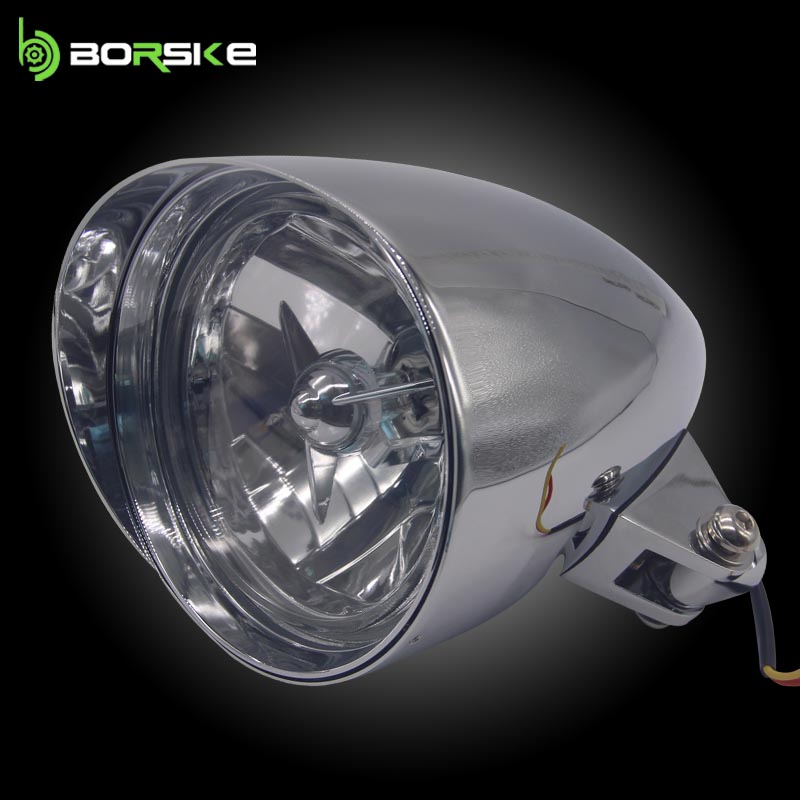 RTS 5.75" Motorcycle Bullet Headlight Chrome Motorcycle Projector for Harley Davidson Headlight