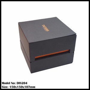 Boîte à montre de luxe pour homme 2026 en cuir à motif avec plaque métallique et surpiqûres - Product Image 2