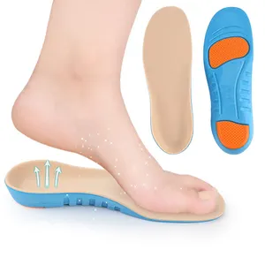 Bantalan kaki langsung pabrik grosir lengkungan Plantar Fasciitis mendukung perawatan kaki sol dalam plester diabetes medis untuk sepatu cokelat