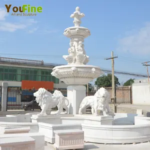 Garden Decoration Big Marble Fountain With Lion for Sales