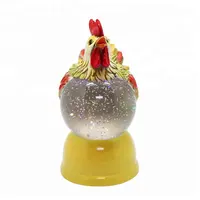 2020 Il Pollo Polo Primavera Primavera Decorazione Divertente Testa Gallo Ornament Figurine Ha Condotto Le Luci di Acqua Globo
