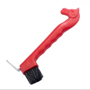 Customized plastic hoof pick with brush for horse cleaning
