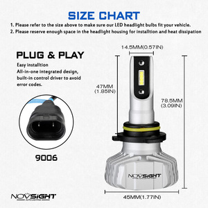 Novsight Seúl Y1919 led faro 6500 k color blanco 10000LM 72 W H4 Led faro A500-N15 - Product Image 2