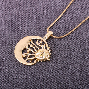 Vendimia <span class=keywords><strong>al</strong></span> por mayor oro verdadero plateó la flor de Sun dios <span class=keywords><strong>sol</strong></span> collar tono oro <span class=keywords><strong>sol</strong></span> y luna colgante collar - Product Image 3