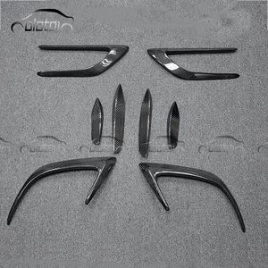 Nouveaux autocollants de garde-boue latéraux en Fiber de carbone séparateurs de canards de lèvre de pare-chocs avant et arrière pour Mercedes Benz W205 C205 <span class=keywords><strong>C63s</strong></span> - Product Image 1