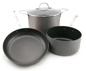 Set Peralatan Masak Antilengket, Peralatan Masak Aluminium Keras Anodized Rumah Tangga dan Komersial