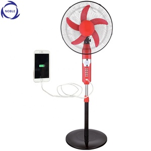 Quảng Châu nhà máy trực tiếp bán 12V AC DC năng lượng mặt trời đứng tầng fan với USB Charger và LED ánh sáng - Product Image 5