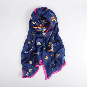 65*180cm kỹ thuật số in dài satin khăn thiên nhiên lụa georgette với phong cách đồng bằng cung mô hình - Product Image 1