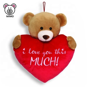 Marca Ricama LOGO Peluche Giocattolo <span class=keywords><strong>Marrone</strong></span> Orsacchiotto Con <span class=keywords><strong>Cuore</strong></span> Rosso Creativo Farcito Sveglio Animale Morbido Peluche Nuovo di San Valentino Orsacchiotto orso - Product Image 4