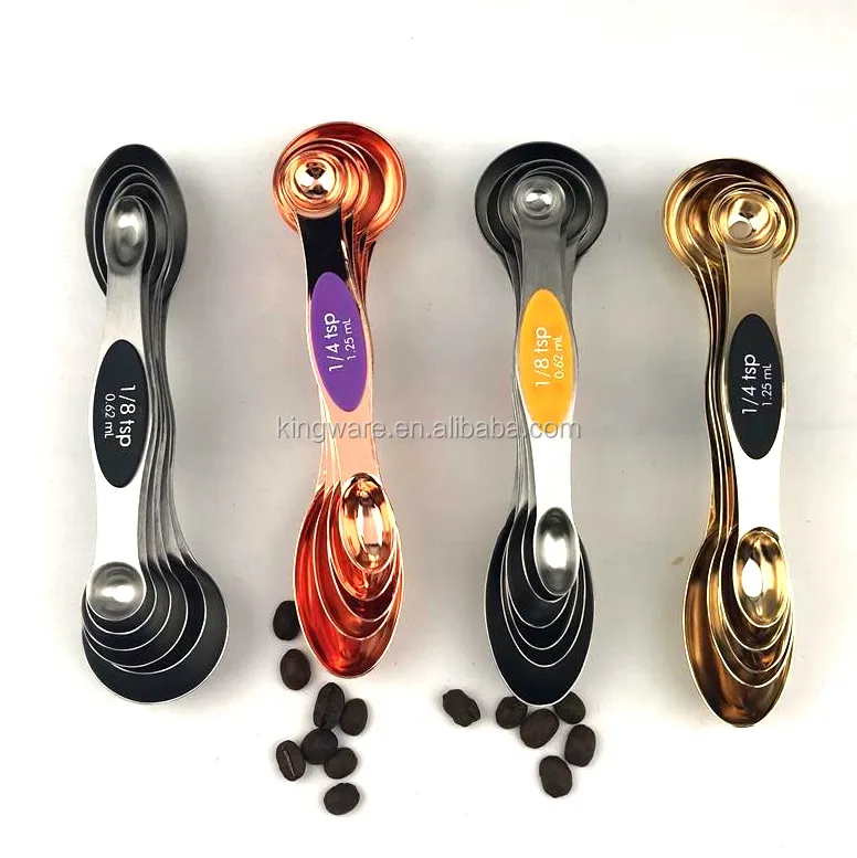 2023 gift set rose gold copper stainless steel measuring cup magnetic measuring spoon