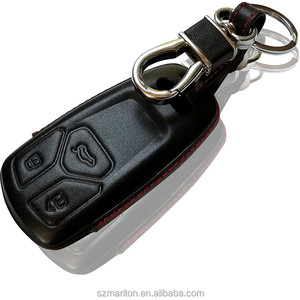 Étui intelligent en cuir véritable avec porte-clés compatible avec Audi A3 A4 A5 A6 Q3 Q5 Q7 <span class=keywords><strong>C5</strong></span> C6 B6 B7 B8 TT 80 S6 A6 C6 - Product Image 1