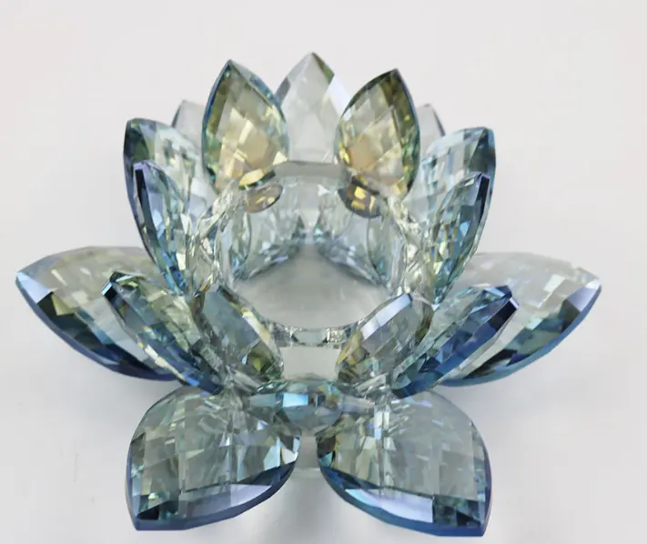 Portavelas decorativo de cristal, conjunto de portavelas de flor de LOTO