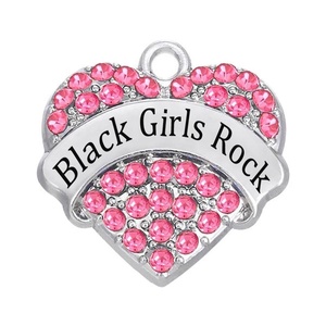 Bracelet Collier Faire DIY Métal Bling Strass <span class=keywords><strong>Cristal</strong></span> Message Noms <span class=keywords><strong>Coeur</strong></span> Charme Noir Fille Rock <span class=keywords><strong>Pendentif</strong></span> - Product Image 2