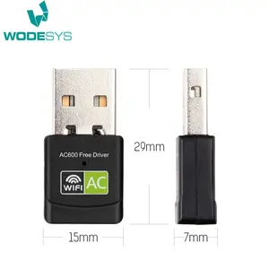 免费驱动程序 600 Mbps USB WiFi 加密狗 AC600 双频 2.4 GHz 和 5.8 GHz 无线 USB 适配器