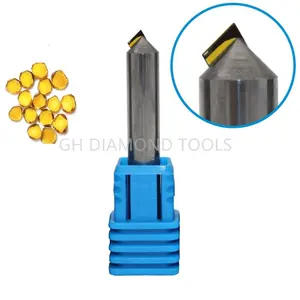 High gloss Diamond chamfering milling cutter MCD diamond Chamfer End mill tools for acrylic aluminum brass