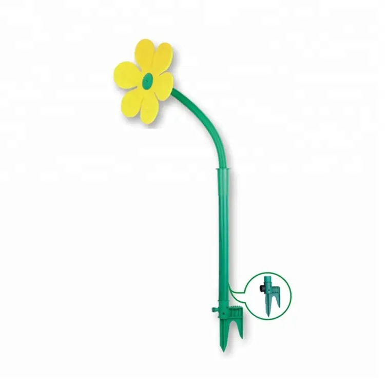 Joli pistolet à eau vert et jaune à tête de fleur pour enfants, irrigation arroseur de jardin