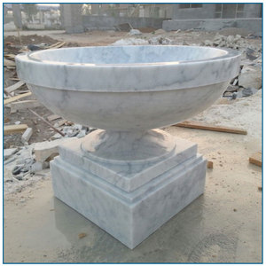 Decorativo grande Carrara blanco jarrones de piedra para hoteles - Product Image 1