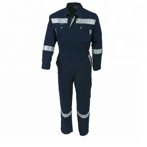 Groothandel veiligheid uniform voor werknemers Zwarte vlamvertragende overalls