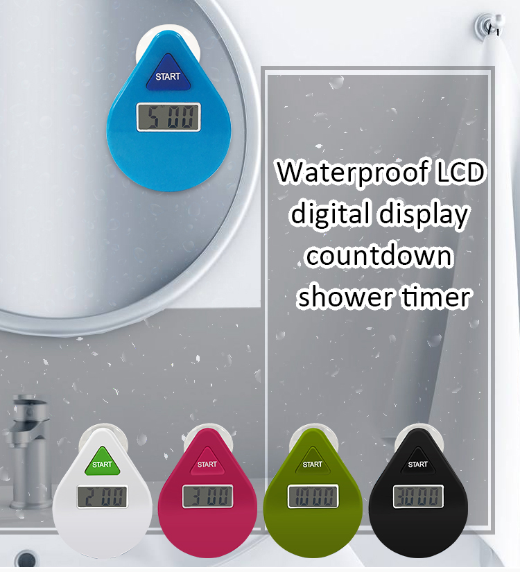 Plastic Water Resist Automatic Count Down Shower Timer With Suction Cup