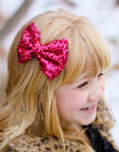 Boutique para niña pequeña, accesorios para el cabello de fiesta para niña pequeña, lentejuelas parpadeantes, pinzas para el pelo, lazo dorado, pinza para el pelo de lentejuelas - Product Image 3