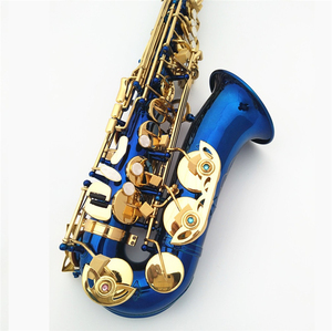 <span class=keywords><strong>Saxophone</strong></span> <span class=keywords><strong>Alto</strong></span> de couleur peinture bleue de haute qualité avec touches dorées - Product Image 5