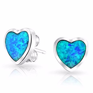 Commercio all'ingrosso Dell'<span class=keywords><strong>argento</strong></span> Sterlina 925 Sintetico di Cuore Blu Della Vite Prigioniera <span class=keywords><strong>Orecchini</strong></span> Disegni per la Ragazza DR032826E - Product Image 1