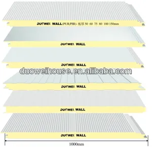 Çin Duowei fiberglas petek PIR sandviç Panel prefabrik ev bina için