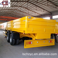 Semirremolques planos de 3 ejes, camión de 40 pies, hecho en china, dimensiones de remolque a plataforma