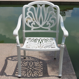 Set <span class=keywords><strong>da</strong></span> Pranzo <span class=keywords><strong>Rotondo</strong></span> Bianco per Esterni con Tavolo e Sedie in Alluminio Pressofuso per <span class=keywords><strong>Giardino</strong></span> - Product Image 5