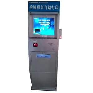 Met printer ticket dispenser machine Touch screen Self-Service A4 rapport afdrukken Barcode scanner QR code scanner kiosk