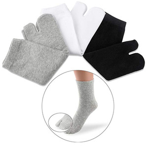 Chaussettes Tabi japonaises en coton élastique pour femmes, blanches, grises, noires, en gros - Product Image 1