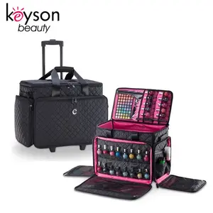 Keyson Quilted Soft Rolling Nail Beauty Bag Manicurist Travel Luggage Case