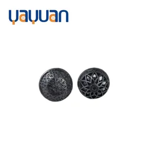 2024 Black Nickel Mushrooms Hollow Zinc Alloy Sewing Buttons High Quality Clothing